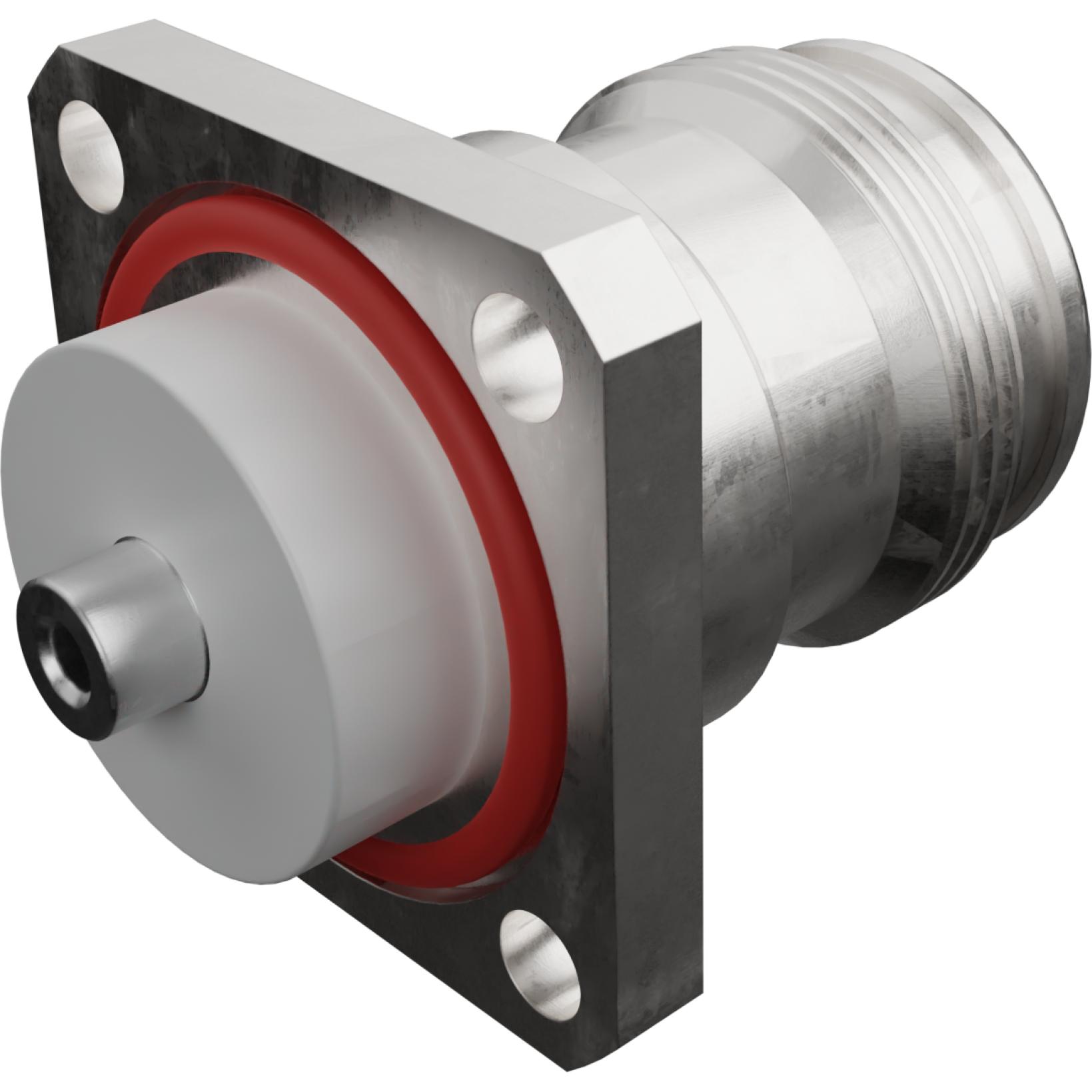 Molex-0731626141 Conector RF Conn 4.3/10 0Hz to 6GHz 50Ohm Solder ST Flange Mount F Silver Tray