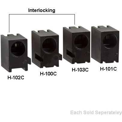 Bivar-H-100C Lighting Accessories LED Holder, Right Angle, 3mm LED, Single Level, 0.200in. Center Line, Interlocking, 2 Lead, Molded Nylon, Black