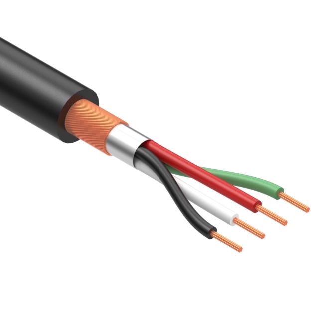 Tensility International-30-00176 Cavo a più conduttori Multi-Conductor Cable Foil/Spiral Polyvinyl Chloride 4Conductors 28AWG 4.1mm 300V Black Polyvinyl Chloride