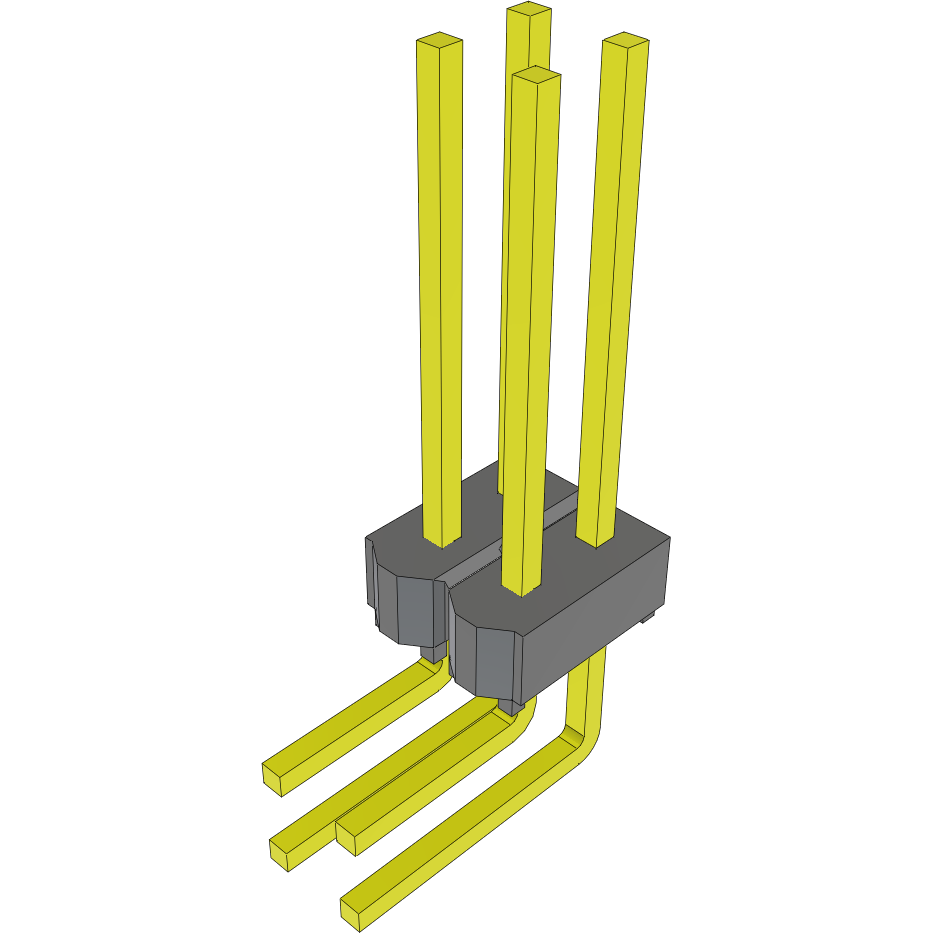 Samtec-MTSW-102-10-L-D-472-RA Steckverbinderleisten und Leiterplattenbuchsen Conn Unshrouded Header HDR 4 POS 2.54mm Solder RA Side Entry Thru-Hole Bulk