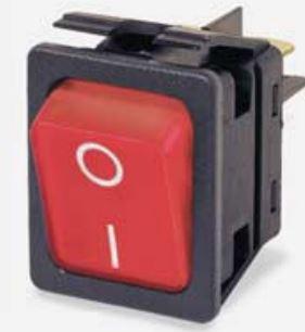 Bulgin Components PLC-C6053ALNAM Wippschalter Switch Rocker ON OFF DPST Quick Connect Flat Rocker 20A 400VAC 28VDC 1118.55VA Bulk