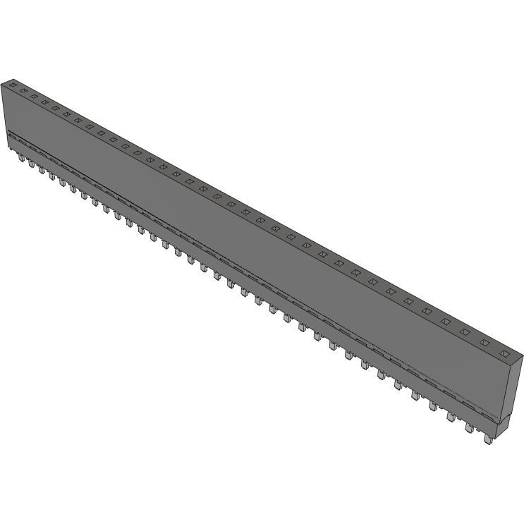Samtec-ESW-135-12-T-S Connector Headers and PCB Receptacles Conn Elevated Socket SKT 35 POS 2.54mm Solder ST Top Entry Thru-Hole Tube