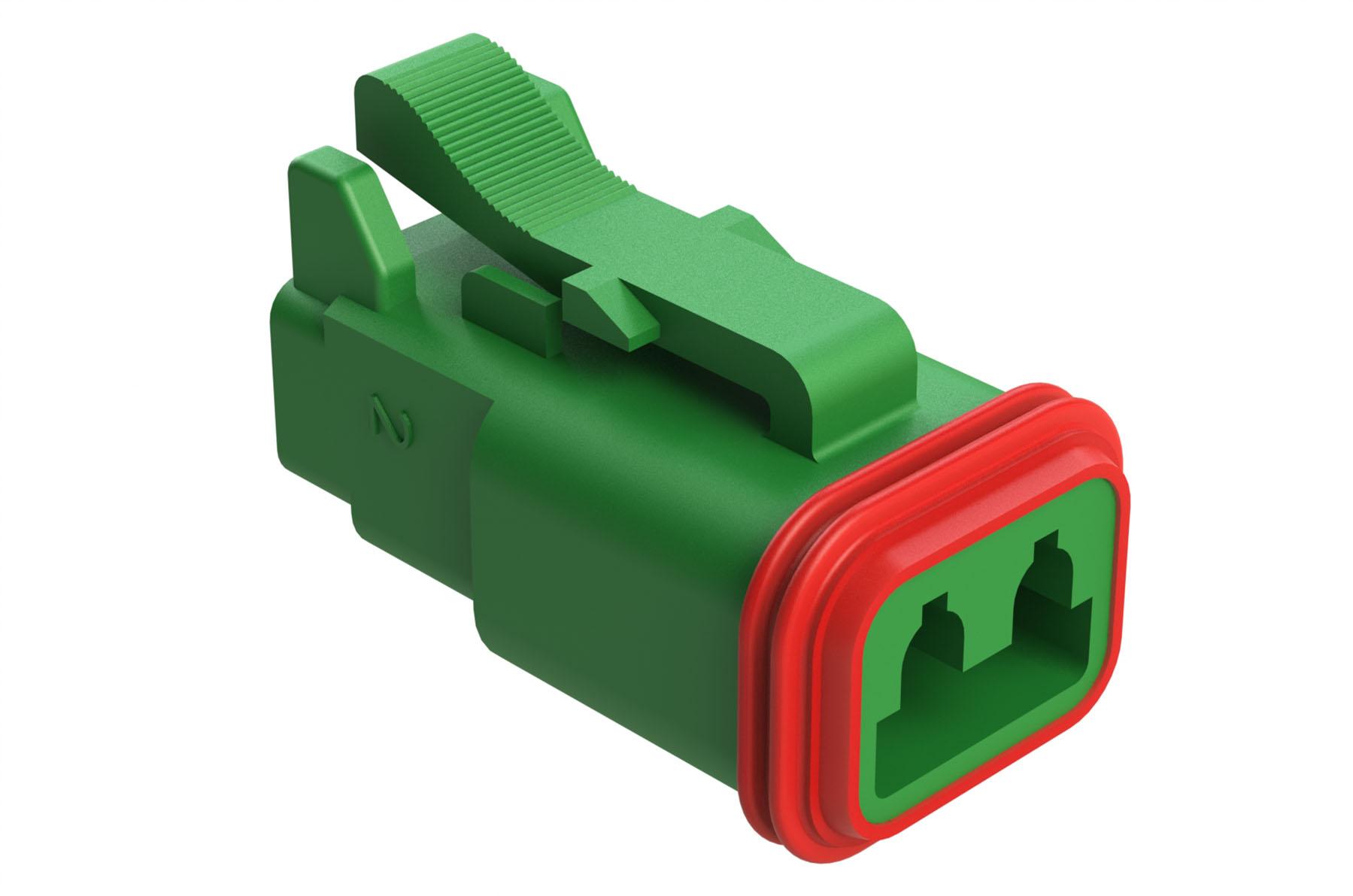 Amphenol-AT06-2S-RD01GRN Connector Discrete Wire Housing Conn Housing PL 2 POS Crimp ST Cable Mount Green