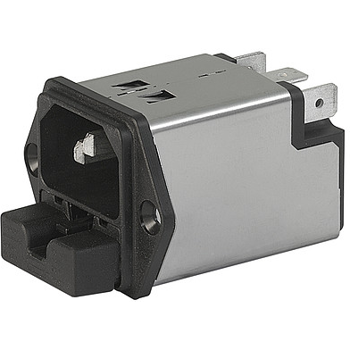 SCHURTER-5220.1023.3 Moduli di ingresso potenza Power Entry Module Filtered M 3 POS 250VAC 10A Fuse ST 1 Port