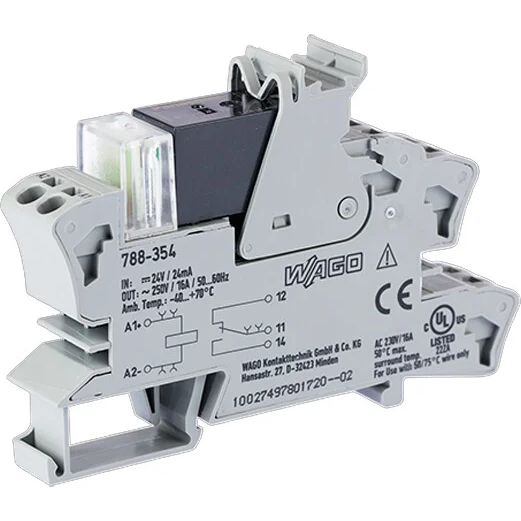 WAGO-788-354 Relays Other Relay socket with relay ALZ, each 1 changeover contact (1 u), 24 VDC