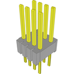 Conn Unshrouded Header HDR 8 POS 1.27mm Solder ST Top Entry Thru-Hole Layer
