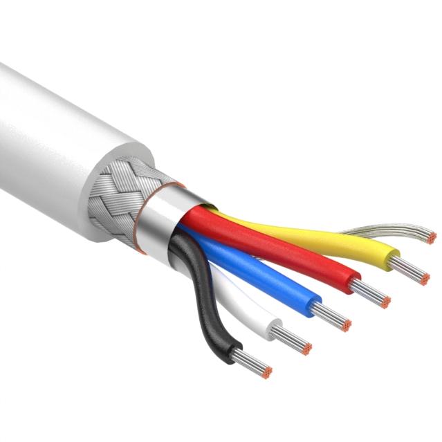 Tensility International-30-01048 Kabel, Mehrleiter Multi-Conductor Cable Foil/Braid Polyvinyl Chloride 5Conductors 28AWG 5.4mm 300V White Polyvinyl Chloride