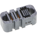 EXTreme Ten60Power Vertical Receptacle with Guides, 2 Split Power Circuits, 15 Signal Circuits, Press Fit Tail