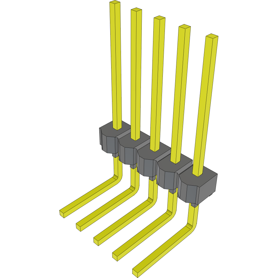 Samtec-MTSW-105-12-T-S-505-RE Steckverbinderleisten und Leiterplattenbuchsen Conn Unshrouded Header HDR 5 POS 2.54mm Solder RA Side Entry Thru-Hole Bulk