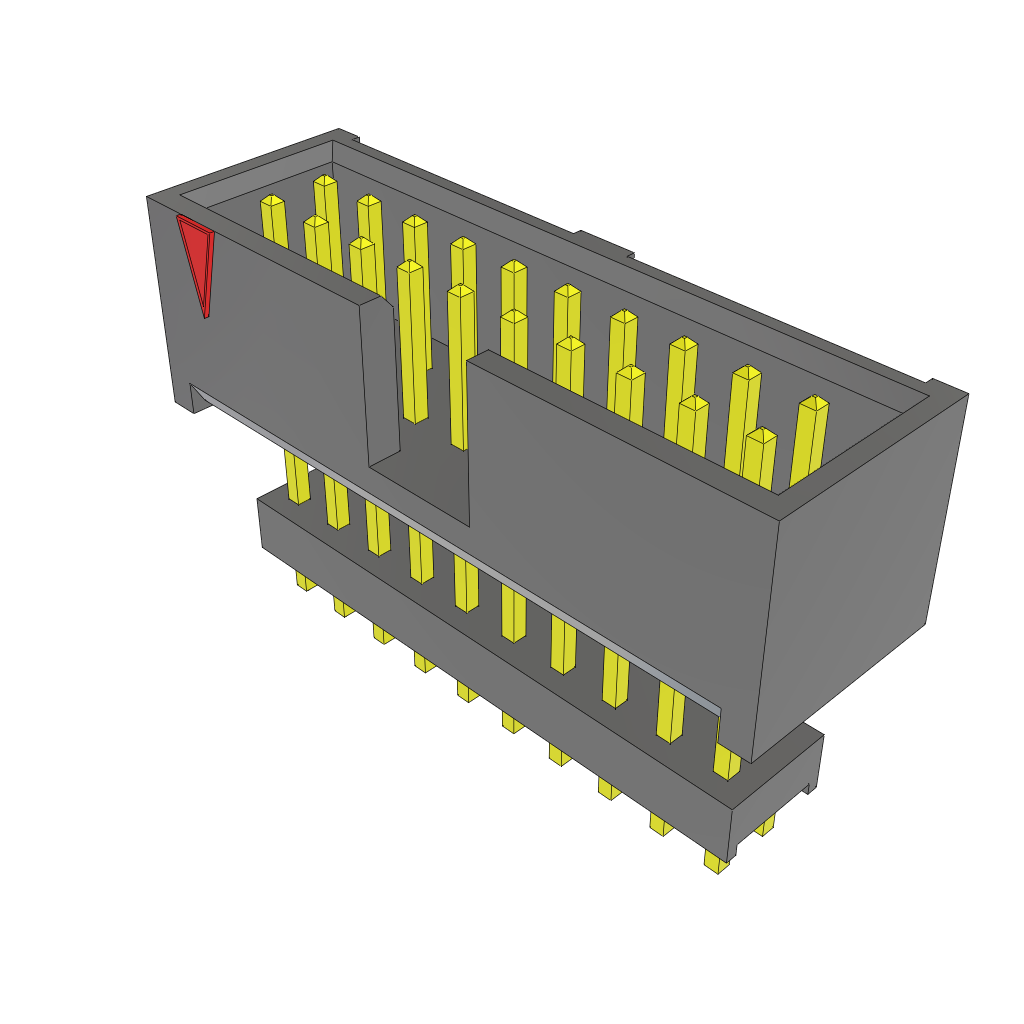 Samtec-ZSS-110-02-L-D-640 Steckverbinderleisten und Leiterplattenbuchsen Conn Elevated Shrouded Header HDR 20 POS 2.54mm Solder ST Top Entry Thru-Hole Layer