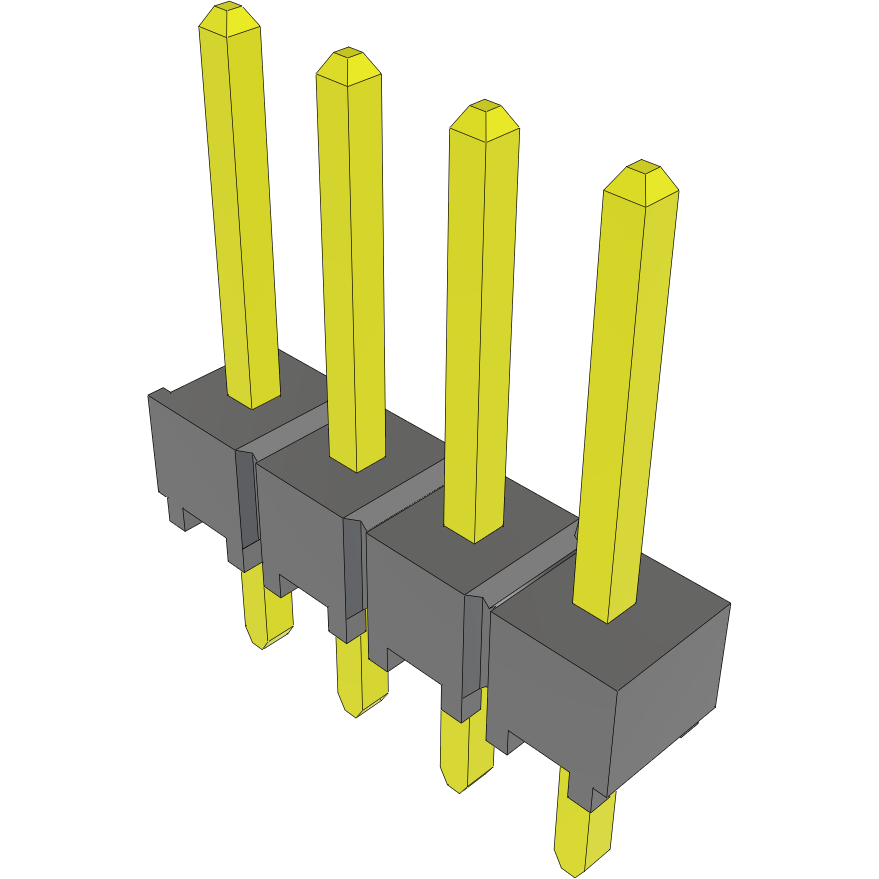 Samtec-TSW-104-24-L-S Steckverbinderleisten und Leiterplattenbuchsen Conn Unshrouded Header HDR 4 POS 2.54mm Solder ST Top Entry Thru-Hole Bulk
