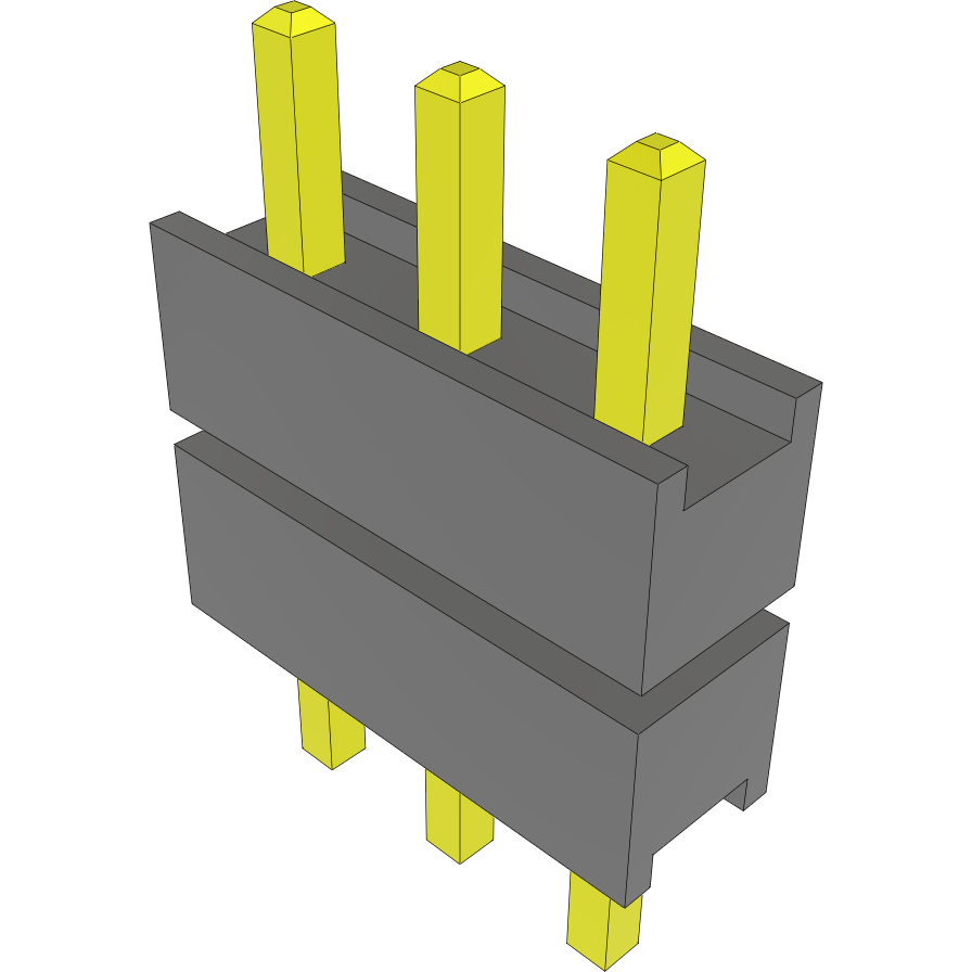 Samtec-DW-03-07-L-S-220 Steckverbinderleisten und Leiterplattenbuchsen Conn Board Stacker HDR 3 POS 2.54mm Solder ST Top Entry Thru-Hole Bulk