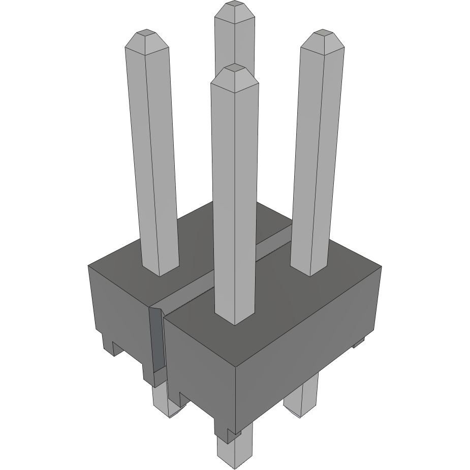 Samtec-HTSW-102-07-TM-D 连接器插头及 PCB 插座 Conn Unshrouded Header HDR 4 POS 2.54mm Solder ST Top Entry Thru-Hole Bulk