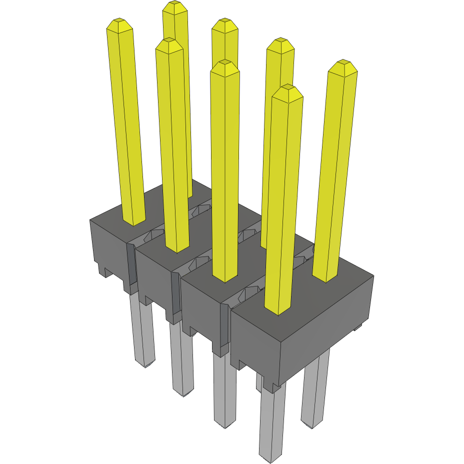 Samtec-HTSW-104-25-S-D Steckverbinderleisten und Leiterplattenbuchsen Conn Unshrouded Header HDR 8 POS 2.54mm Solder ST Top Entry Thru-Hole Bulk