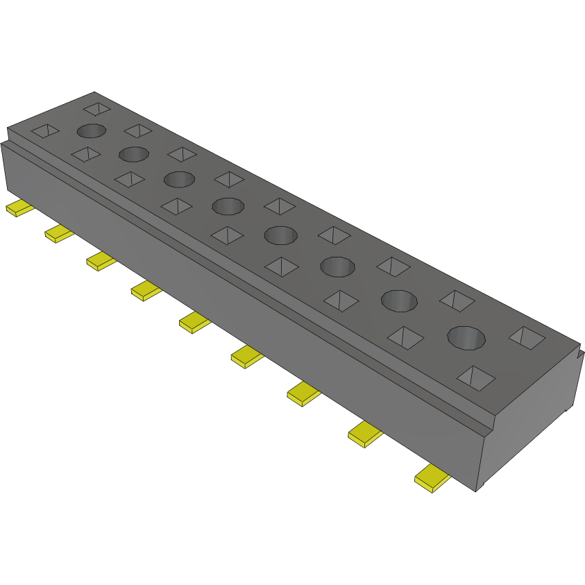 Samtec-CLT-109-02-G-D Steckverbinderleisten und Leiterplattenbuchsen Conn Socket Strip SKT 18 POS 2mm Solder ST Top Entry SMD TIGER CLAW™ Tube