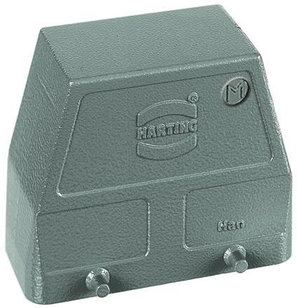 HARTING Technology Group-19300100527 Backshells Hood 90° 10B Shell Size Powder Die Cast Aluminum Double Lock Han®