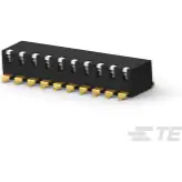 TE Connectivity-EDSP10SGRNNTU04 Commutateur DIP Switch DIP OFF ON SPST 10 Short Piano 0.025A 24VDC Gull Wing 2000Cycles 2.54mm SMD Tube