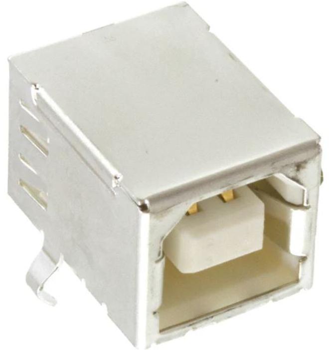 Amphenol Communications Solutions-UE27BC54100 Connector USB Conn USB Type B RCP 4 POS 2.5mm Solder RA Thru-Hole 4 Terminal 1 Port