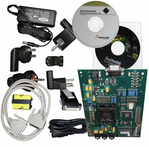 NXP Semiconductors-DSP563XXEVME Cartes et kits de développement de systèmes intégrés DSP56303/DSP56L307/DSP56309/DSP56311/DSP56321 DSP Evaluation Board 192KB RAM 256KB Flash Win XP