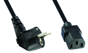 Qualtek Electronics-367003-D01 Cable Assembly AC Power Cable Assembly 2.5m CEE 7/7 to C13 3 to 3 POS F-M 18AWG