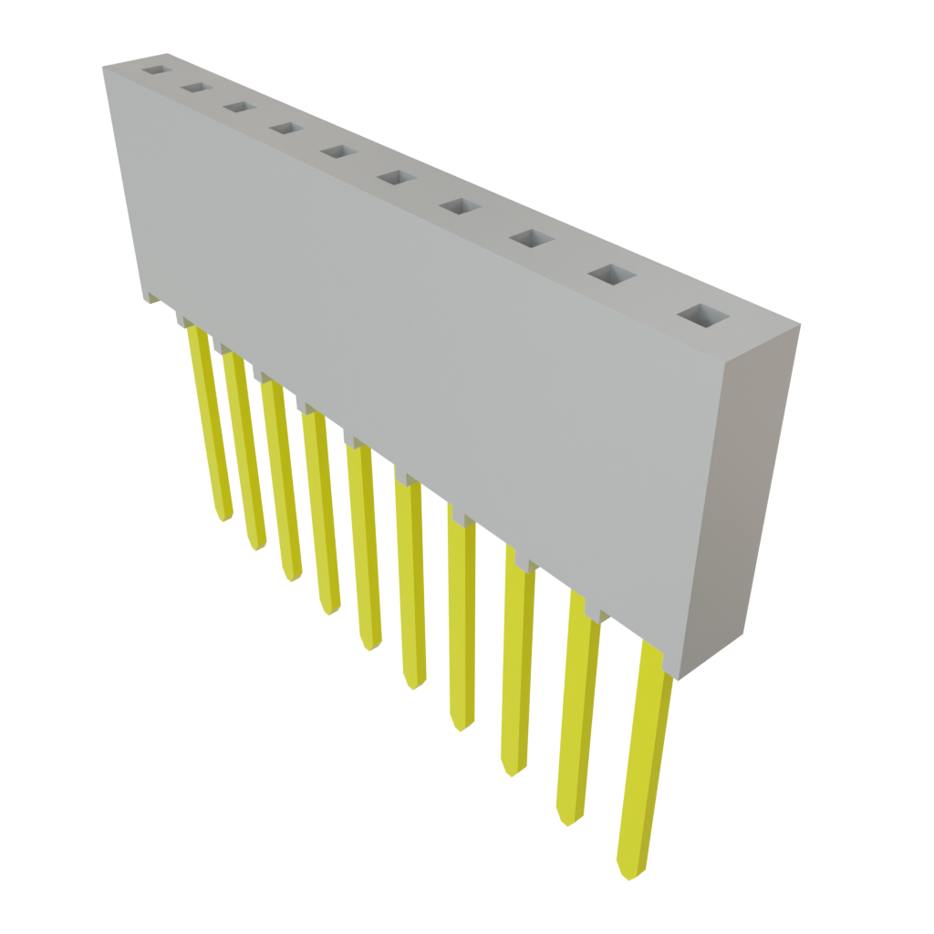 Samtec-SSW-110-03-G-S Cabezales del conector y receptáculos PCB Conn Socket Strip SKT 10 POS 2.54mm Solder ST Top Entry Thru-Hole Bulk