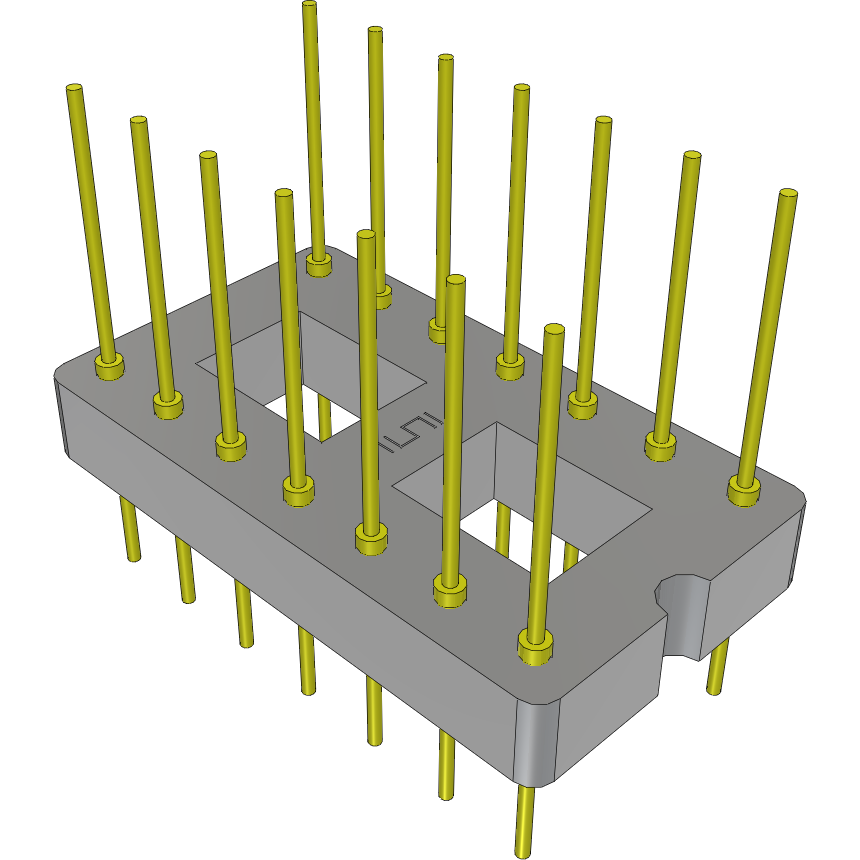 Samtec-APA-314-T-N Enchufe del conector Conn DIP Adapter HDR 14 POS 2.54mm ST Thru-Hole Tube
