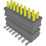 Conn Board Stacker HDR 16 POS 1.27mm Solder ST Top Entry SMD FLEX STACK™ Tube