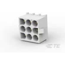 TE Connectivity-350712-4 连接器插头及 PCB 插座 Conn Shrouded Header (4 Sides) HDR 9Power POS 6.35mm Solder ST Thru-Hole Bag