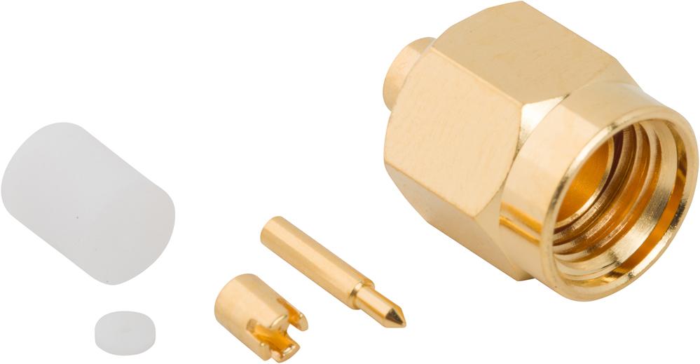 Amphenol RF-132249 RF-Steckverbinder Conn SMA 0Hz to 18GHz 50Ohm Solder ST Cable Mount PL Gold