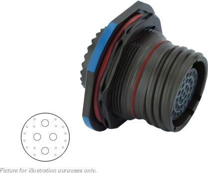 SOURIAU-8D717Z20SN-LC Connector Circular Conn Circular SKT 20 POS Crimp ST Jam Nut 20 Terminal 1 Port