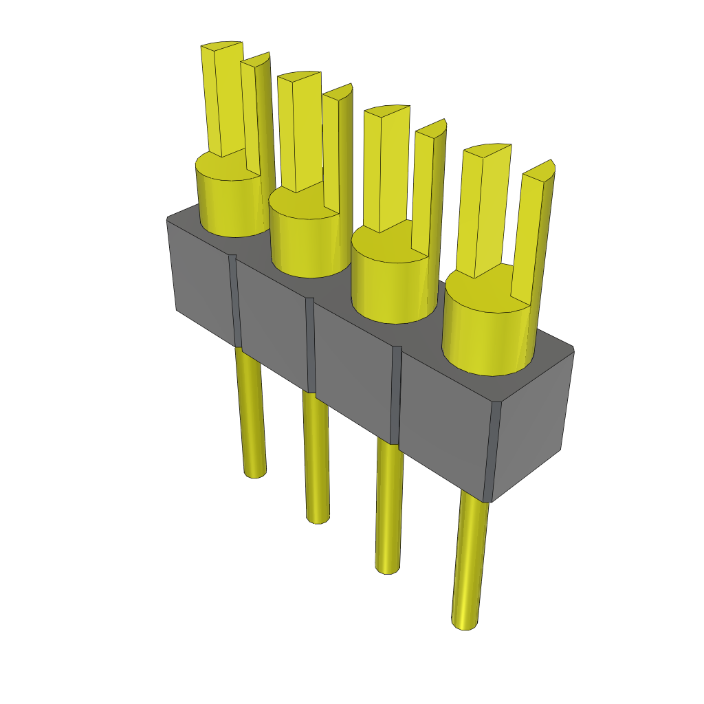 Samtec-HTS-104-T-C-1 连接器插头及 PCB 插座 Conn Unshrouded Header HDR 4 POS 2.54mm Solder ST Top Entry Thru-Hole Bulk