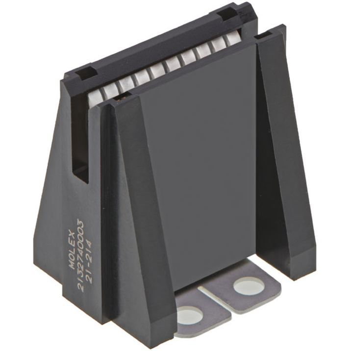 Molex-2132740003 电源连接器 PowerPlane BusBar Assembly, Vertical Mount, Dual Hole, Open Side Walls, Siver (Ag) Plated