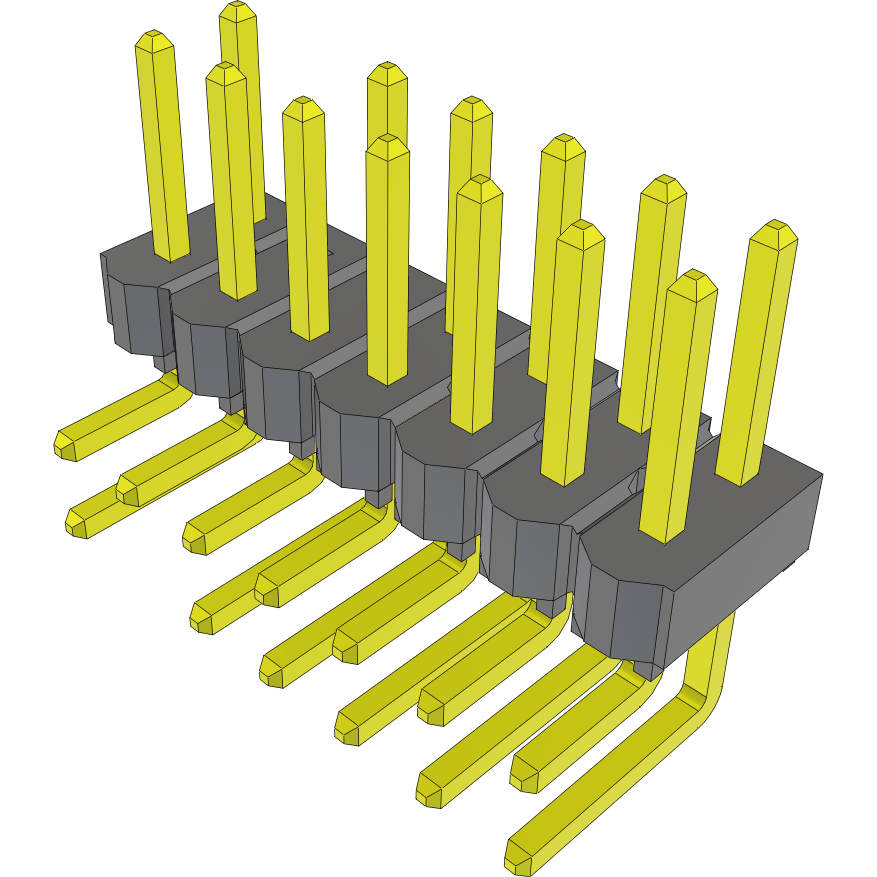 Samtec-TSW-107-08-G-D-RA-004 Steckverbinderleisten und Leiterplattenbuchsen Conn Unshrouded Header HDR 14 POS 2.54mm Solder RA Side Entry Thru-Hole Bulk