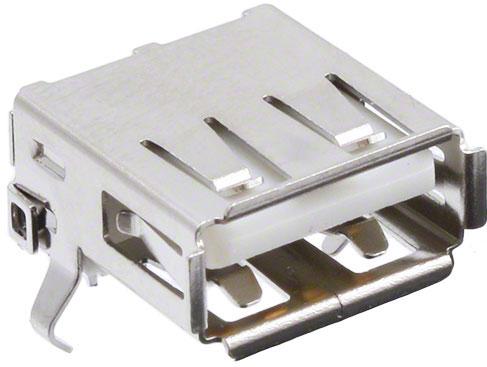 CnC Tech, LLC-1002-001-01000 Connector USB Conn USB 2.0 Type A RCP 4 POS 2mm Solder RA Thru-Hole 4 Terminal 1 Port
