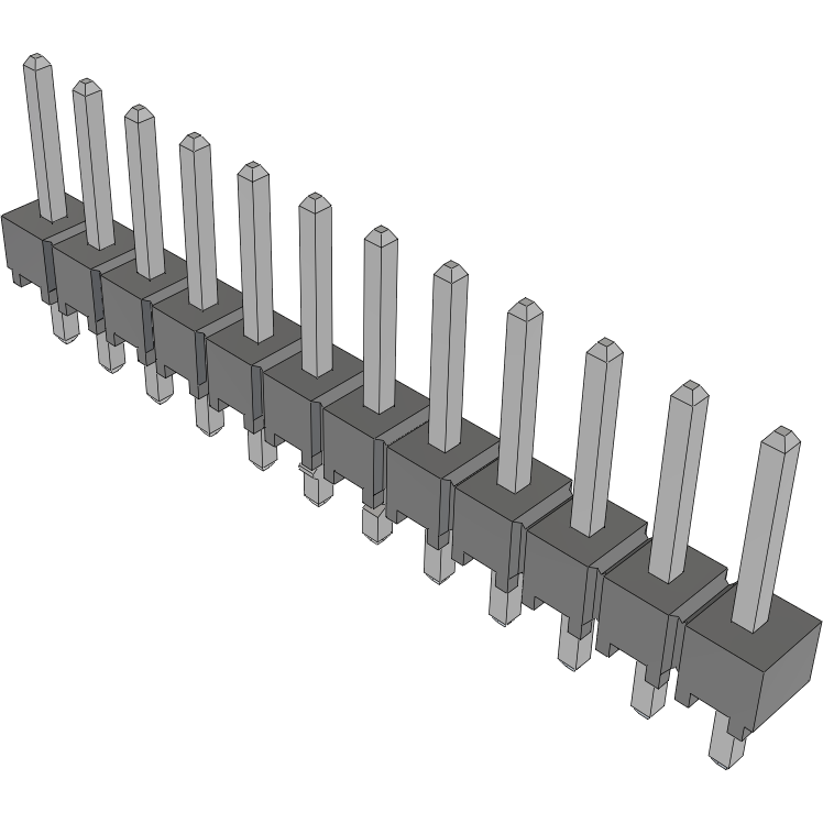 Samtec-HTSW-112-07-T-S-LL Cabezales del conector y receptáculos PCB Conn Unshrouded Header HDR 12 POS 2.54mm Solder ST Top Entry Thru-Hole Bulk