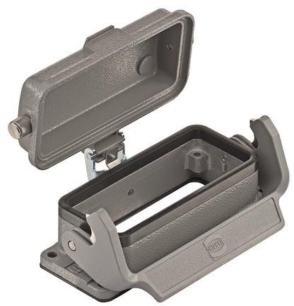 HARTING Technology Group-09300160318 Backshells Bulkhead Housing 180° 16B Shell Size Powder Die Cast Aluminum Single Lock Han®
