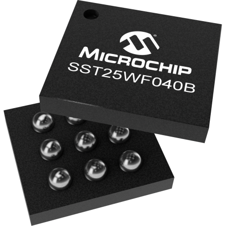Microchip Technology-SST25WF040BT-40I/CS Flash NOR Flash Serial-SPI 1.8V 4M-bit 512K x 8 11ns 9-Pin WLCSP T/R