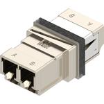 EMI LC Adapter, Duplex, Metal Body, Ceramic Alignment Sleeve, Snap Mount Style