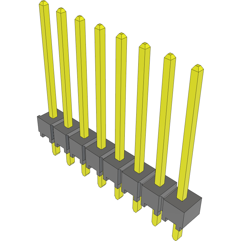Samtec-TSW-108-15-G-S Cabezales del conector y receptáculos PCB Conn Unshrouded Header HDR 8 POS 2.54mm Solder ST Top Entry Thru-Hole Bulk