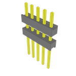 Conn Board Stacker HDR 5 POS 2.54mm Solder ST Top Entry Thru-Hole Bulk