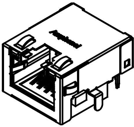 Amphenol-RJE7B18214G2 Raccordement téléphone et télécom Conn RJ-45 RCP 8 POS 1.02mm Solder RA Thru-Hole 12 Terminal 1 Port Cat 6a Tray