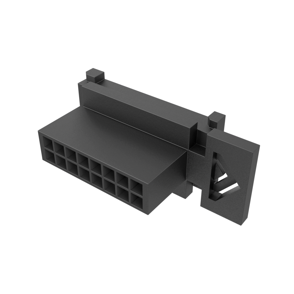 Amphenol Communications Solutions-10160855-16GLF Einzeladersteckverbinder, Gehäuse Conn Housing PL 16 POS 3mm Crimp ST Panel Mount Black Minitek® Pwr 3.0 Bag