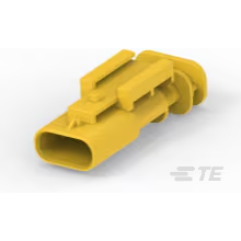 TE Connectivity-1-1703494-4 Einzeladersteckverbinder, Gehäuse Conn Housing PL 3 POS 4mm Crimp ST Cable Mount Yellow Box