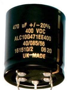 KEMET Corporation-A521EF331M450A Kondensator, Aluminium Cap Aluminum Lytic 330uF 450V 20% (35 X 40mm) Snap-In 10mm 0.364 Ohm 2.2A 15000h 85°C Bulk