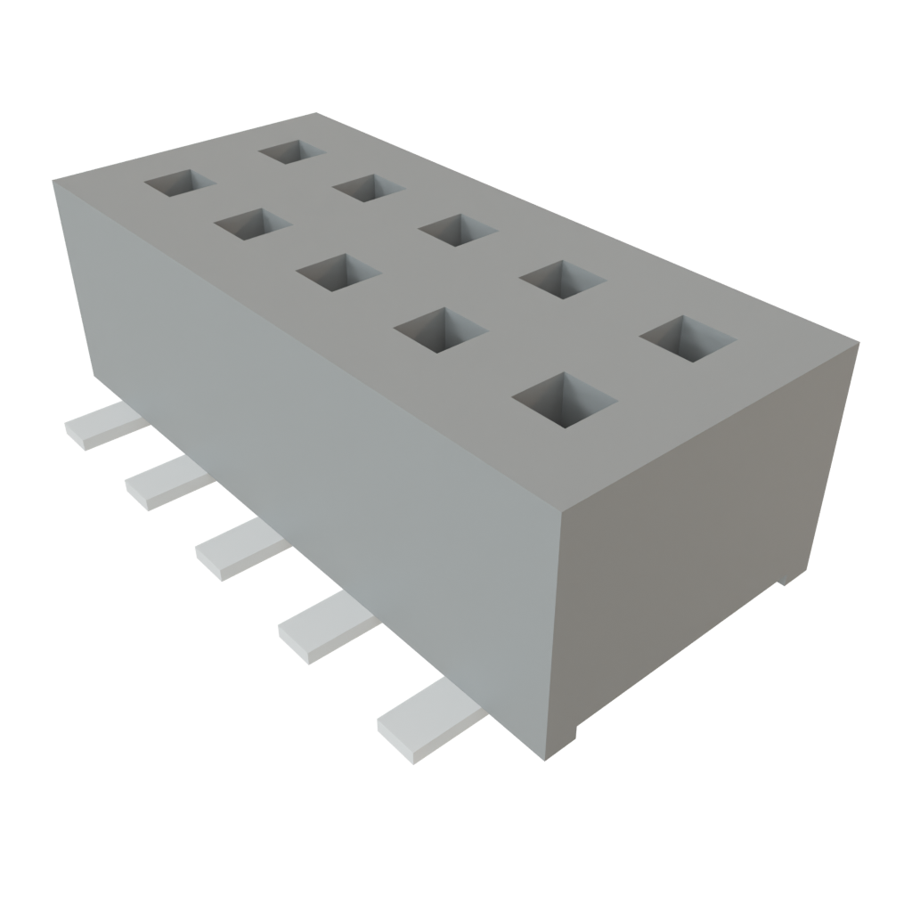 Samtec-CLP-105-02-L-D Connector Headers and PCB Receptacles Conn Socket Strip SKT 10 POS 1.27mm Solder ST Top Entry SMD TIGER CLAW™ Tube
