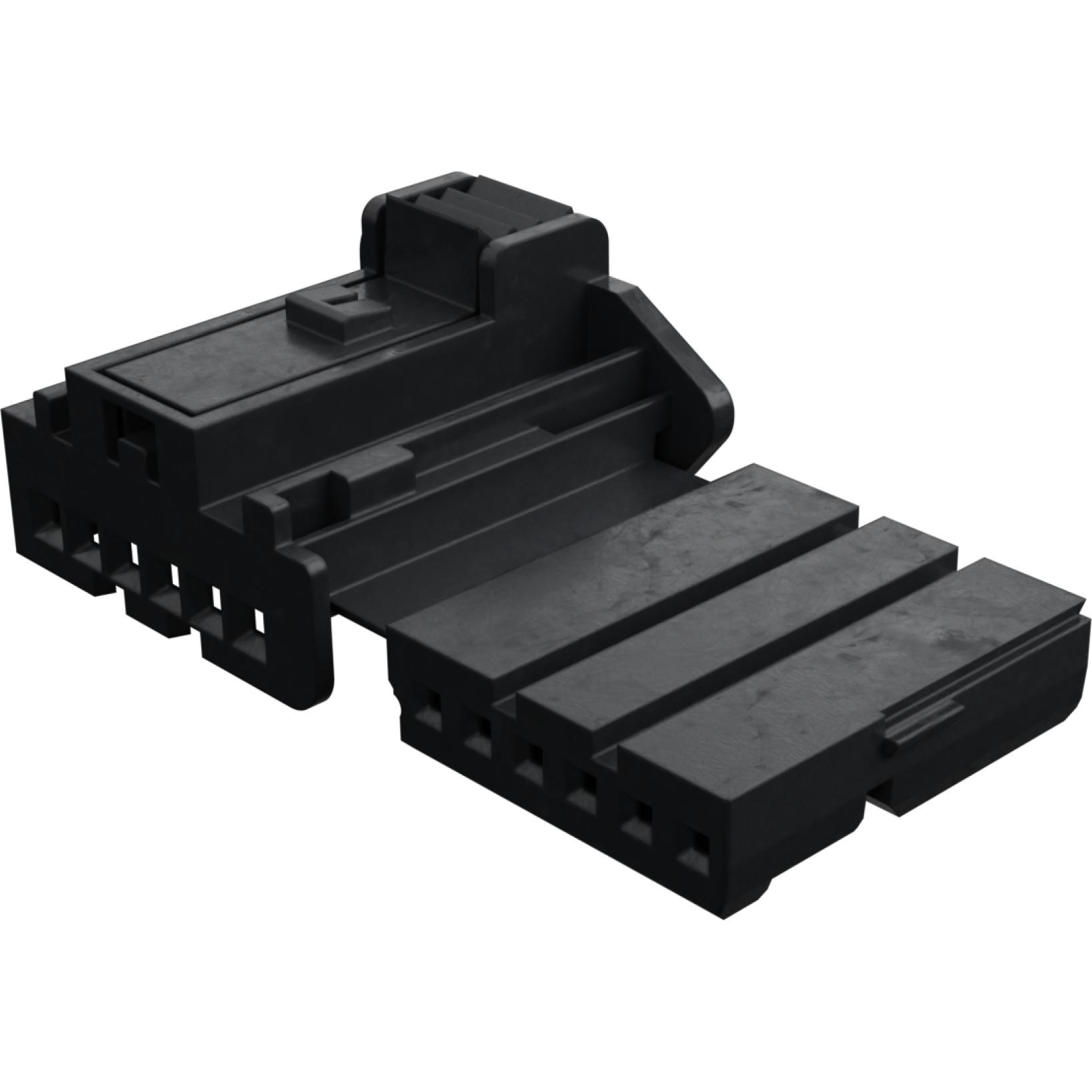 Molex-0981930001 Einzeladersteckverbinder, Gehäuse Conn Housing RCP 6 POS 2.54mm Crimp ST Cable Mount Black Bag