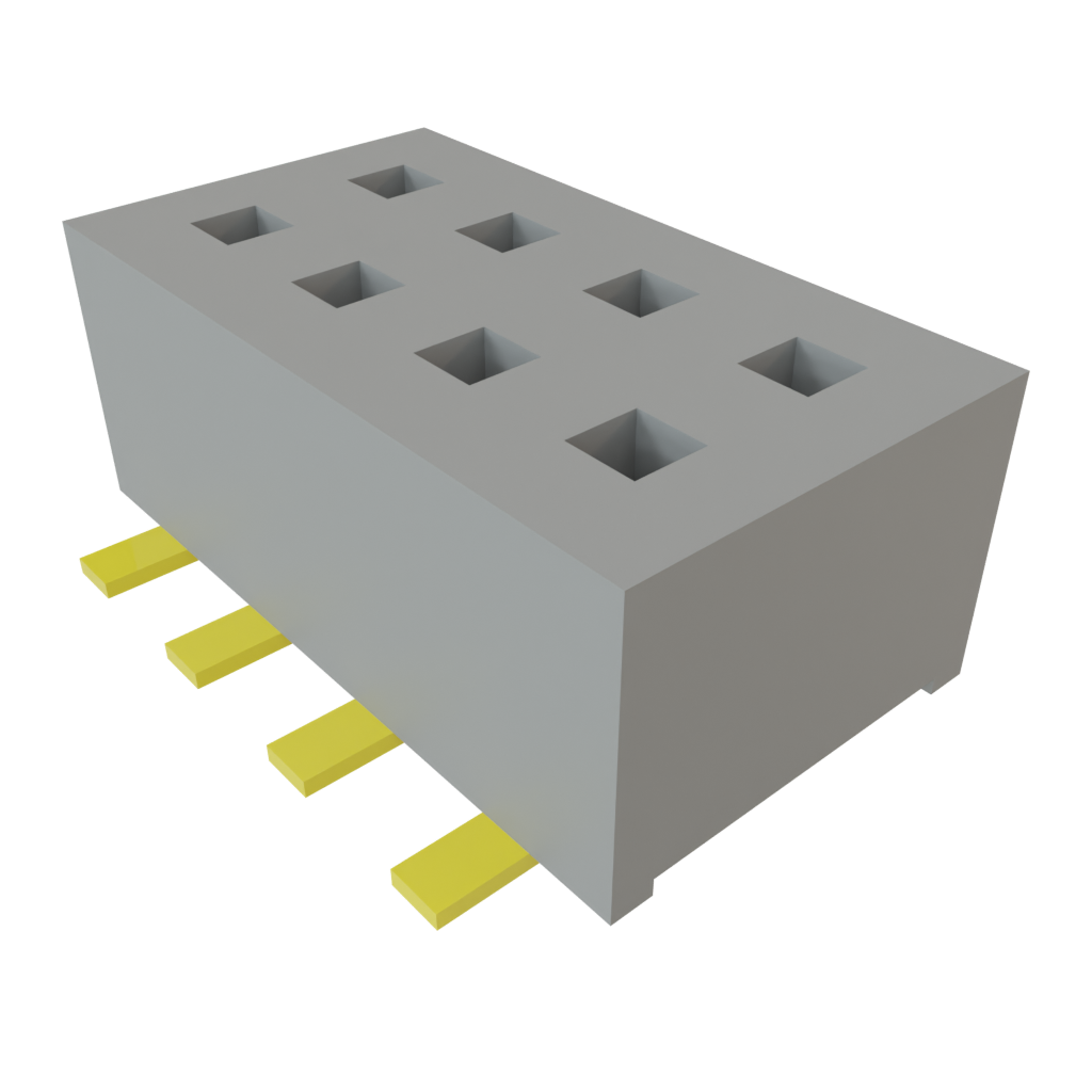 Samtec-CLP-104-02-G-D-TR Steckverbinderleisten und Leiterplattenbuchsen Conn Socket Strip SKT 8 POS 1.27mm Solder ST Top Entry SMD TIGER CLAW™ T/R