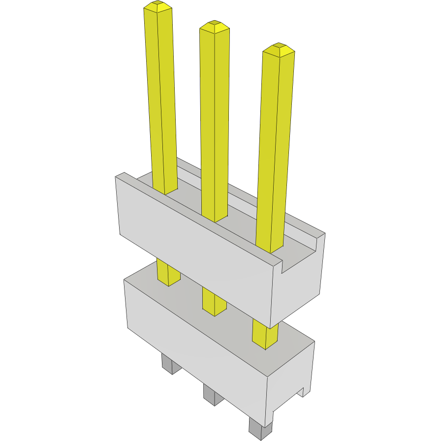 Samtec-HW-03-15-S-S-285-095 Steckverbinderleisten und Leiterplattenbuchsen Conn Board Stacker HDR 3 POS 2.54mm Solder ST Top Entry Thru-Hole Bulk