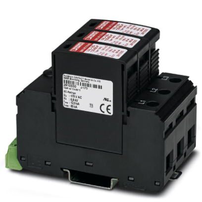 PHOENIX CONTACT-1075896 Überspannungsschutzkomponenten Surge Suppressors 50Hz/60Hz 20kA 277VAC/480VAC DIN Rail Surge Protector