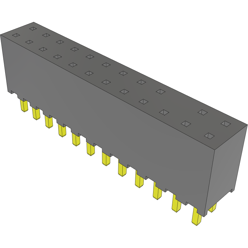 Samtec-SQT-112-01-L-D-006 Steckverbinderleisten und Leiterplattenbuchsen Conn Socket Strip SKT 24 POS 2mm Solder ST Top Entry Thru-Hole Tube